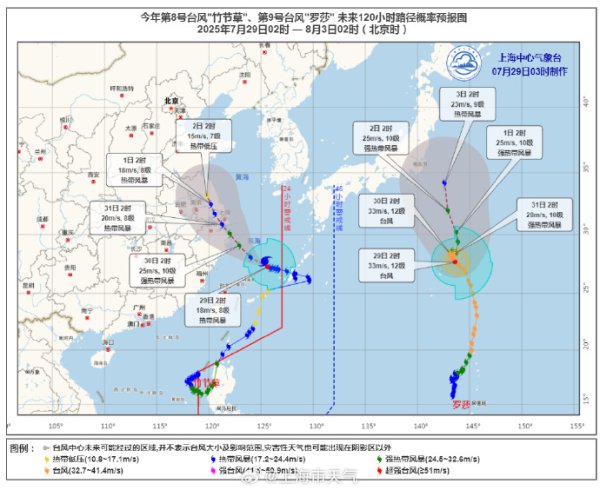 台风“竹节草”越来越近，上海阿谀降水时段预测为今晚到翌日白昼